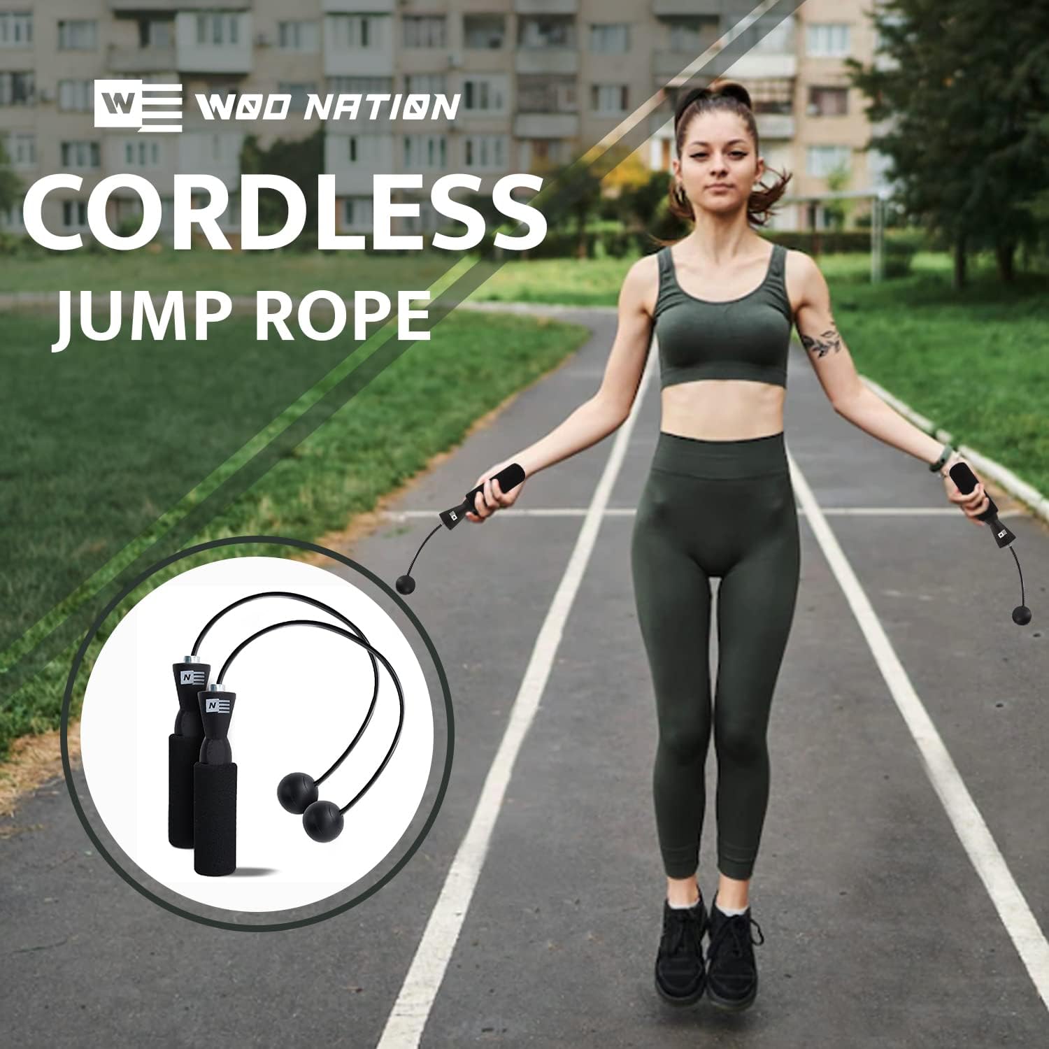 Ropeless Jump Rope for Men & Women - Cordless Jump Ropes for Fitness