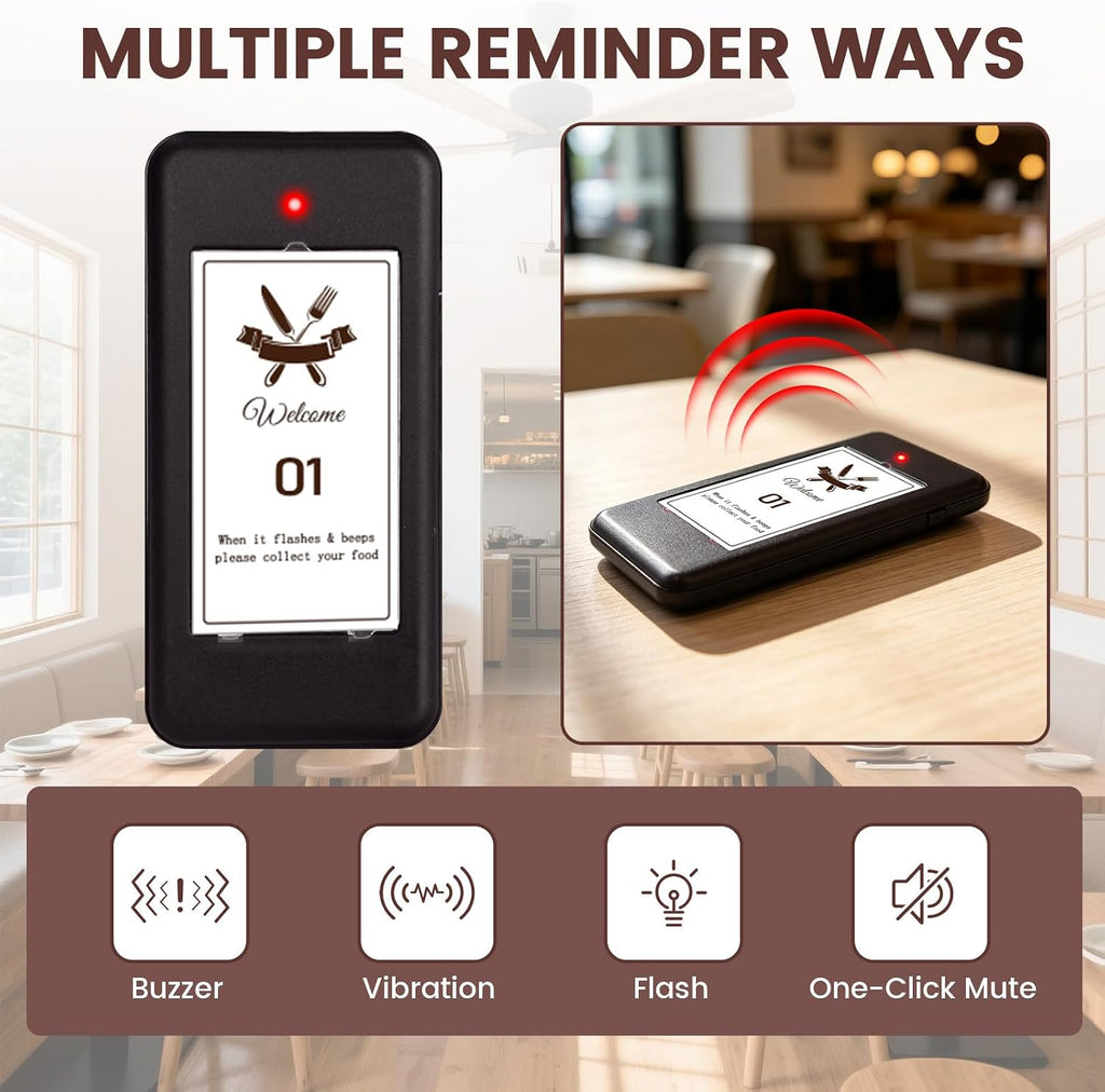 Restaurant Pager System, Buzzers for Restaurants, 10 Buzzers