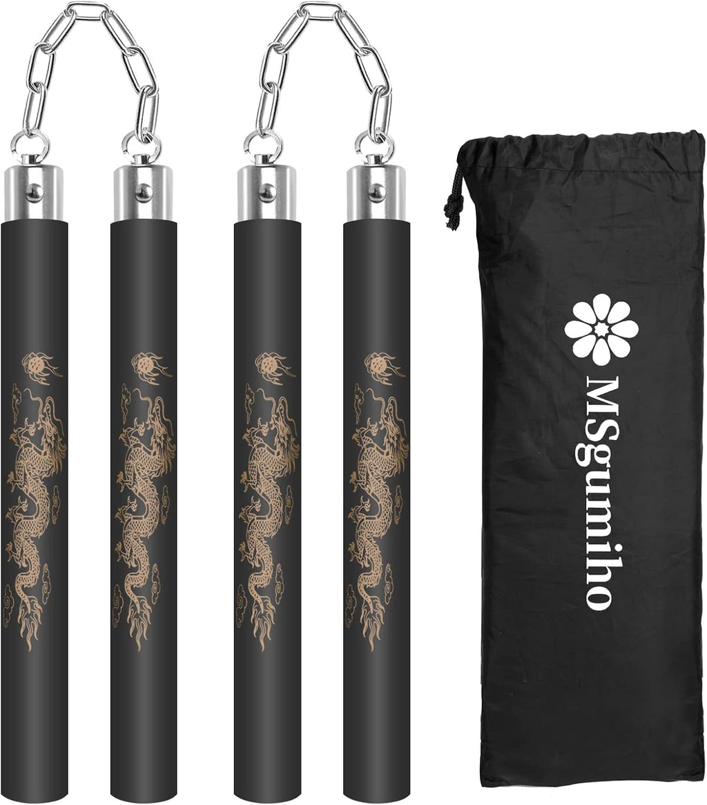 Nunchucks Safe Foam Rubber Training Nunchucks Nunchakus Match with Bearing Ball System and Steel Chain 2PCS for Kids