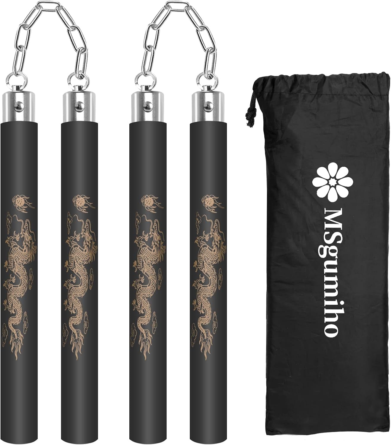 Nunchucks Safe Foam Rubber Training Nunchucks Nunchakus Match with Bearing Ball System and Steel Chain 2PCS for Kids
