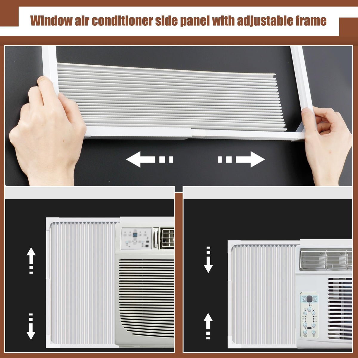 BJADE'S Window Air Conditioner Side Panels with Adjustable Frame Size Suitable for Different Window AC Unit