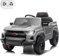 Licensed Chevrolet Colorado 12V Electric Car for Kids, Gray | Ride on Toys for Toddlers w/ Remote Control, Battery