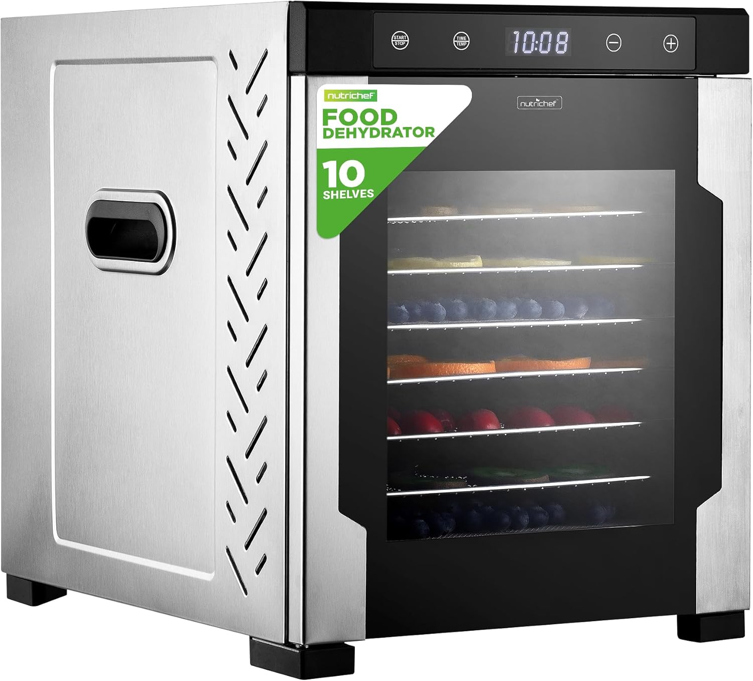 Electric Countertop Food Dehydrator -900-Watt Premium Multi-Tier Meat Beef Jerky Maker Fruit/Vegetable Dryer w/10