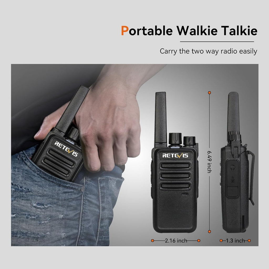 RT68 Walkie Talkies Long Range Rechargeable (10 Pack) with Charger | Rugged & Reliable Two-Way Radio For K-12 School