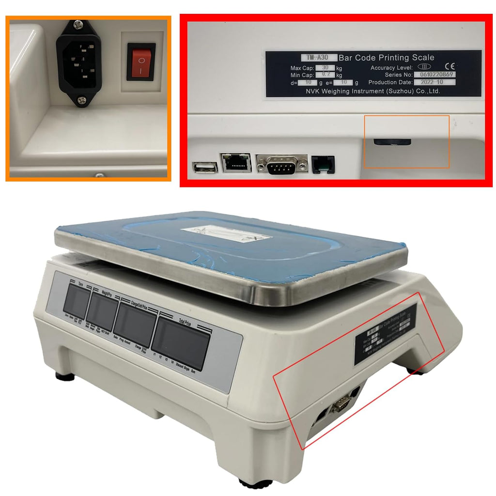 Five-Window Without Vertical Pole Digital Price Computing Scale 66lb/30kg Thermal Printer with One Roll of Thermal
