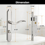 Storm Door Handle Complete Set,Mortise Keyed Lever Mount Latch withDeadbolt