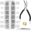1200PCS Jump Rings for Jewelry Making Kit, Jump Rings and Necklace Clasps with Jump Ring Pliers Tools for Jewelry