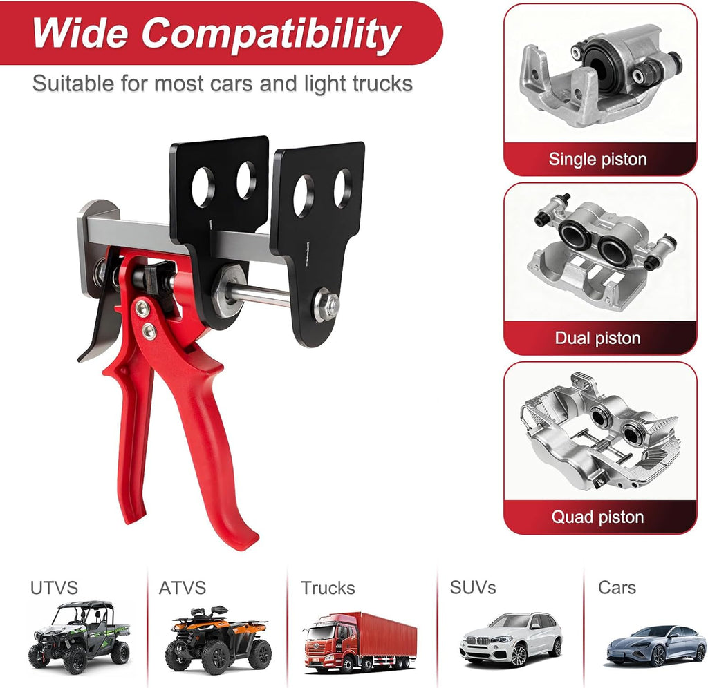 Brake Caliper Compression Tool, 4 Piston Brake Caliper Tool for Single/Twin/Quad Piston Calipers, 29100 Brake Pad