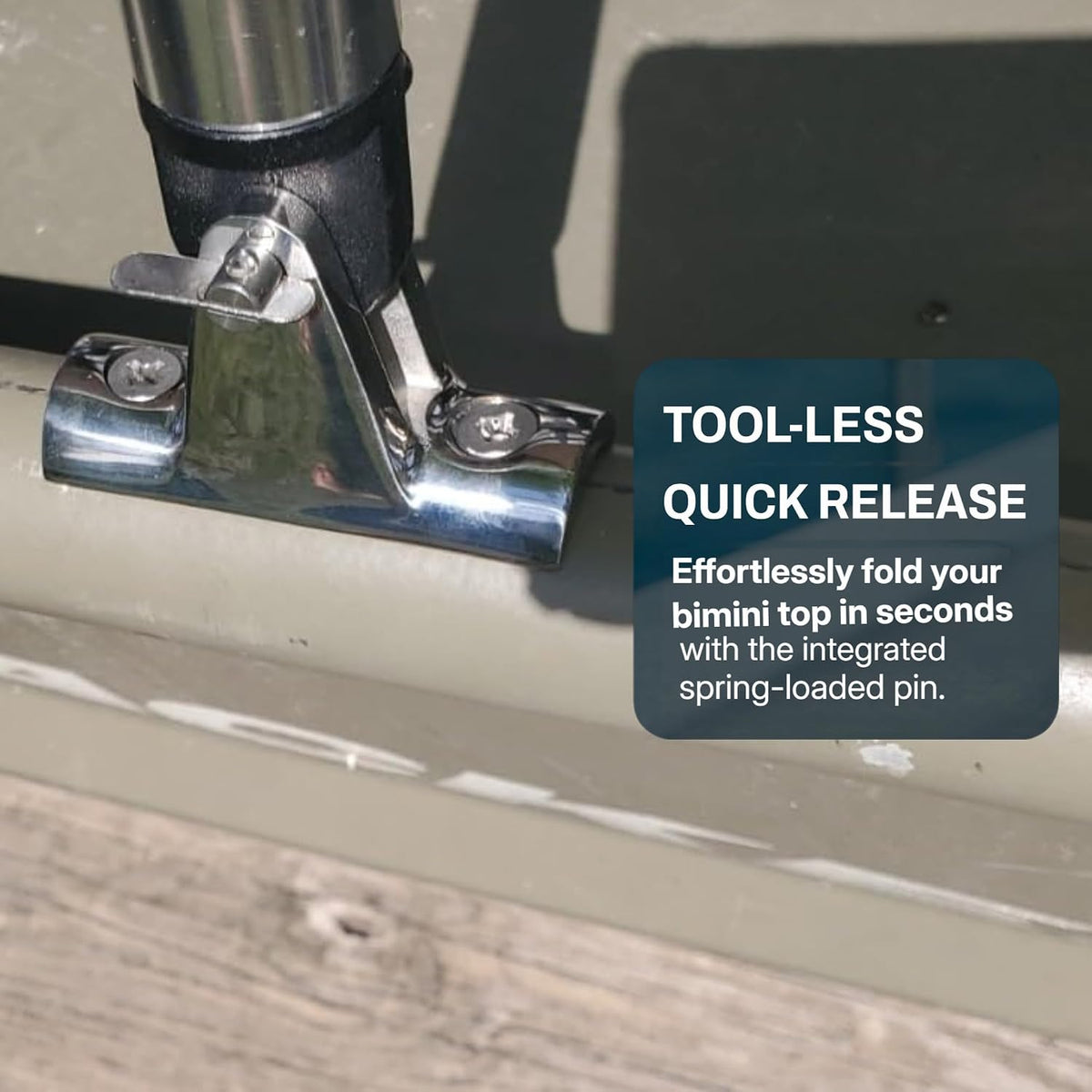 Mxeol Bimini Top Deck Hinges Fitting Concave Base Hardware with Quick Pins