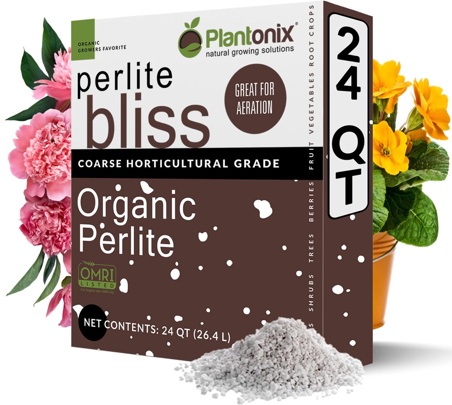 Perlite Bliss (24 Qts) - Organic Perlite for Plants Indoor Soil Amendment - Bulk Perlite for Gardening & Seed