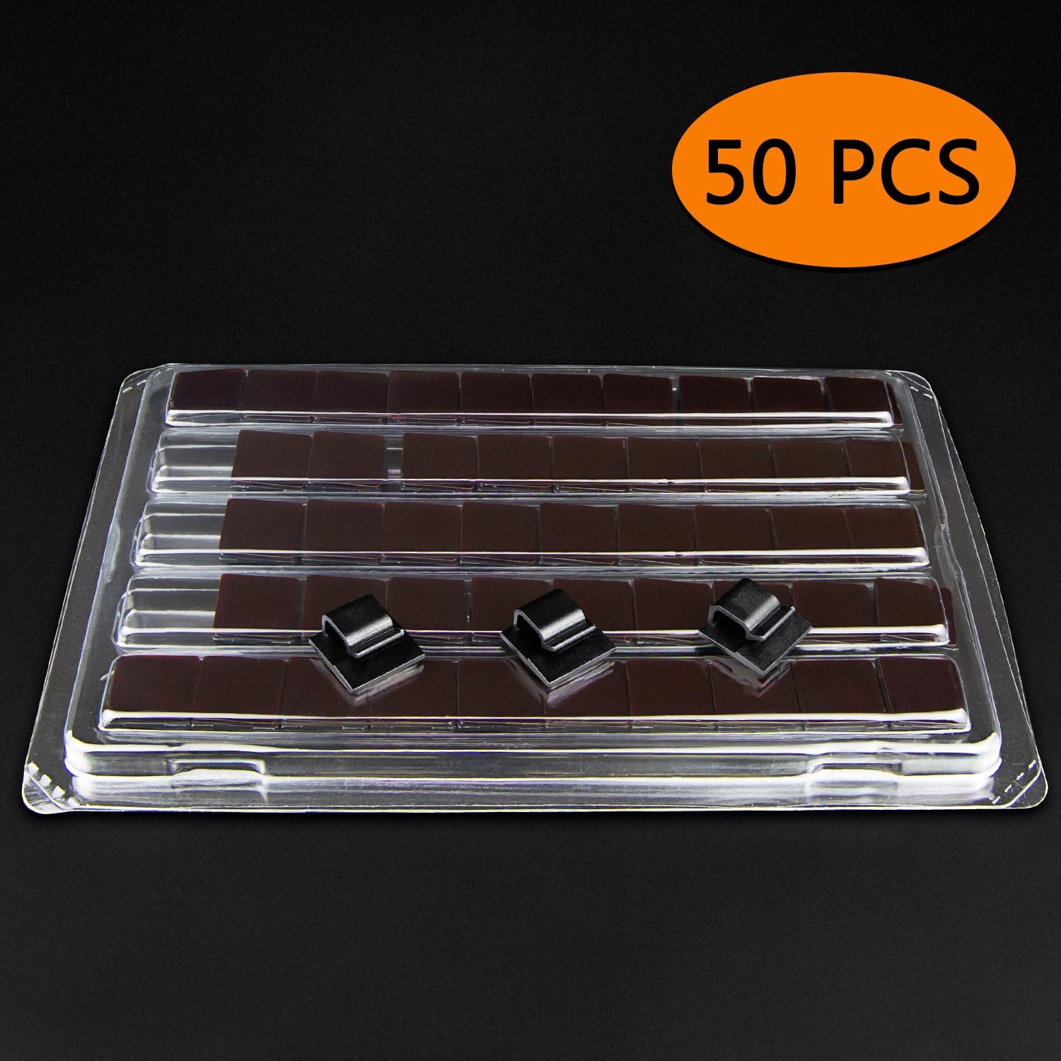 50 Pcs Self Adhesive Cable Management Clips, Cable Organizers Sticky Wire Clips Cord Holder for TV PC Laptop Ethernet