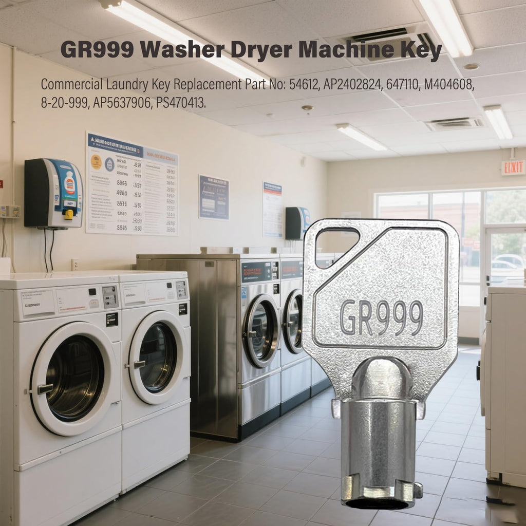 GR999 Service Key Replacement for Coin-Operated Laundry Equipment, Pack 2