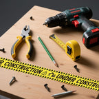 2 Rolls Under Construction Party Tape, 98.4 Feet x 11.8 Inch Construction Caution Tape Black and Yellow Hazard