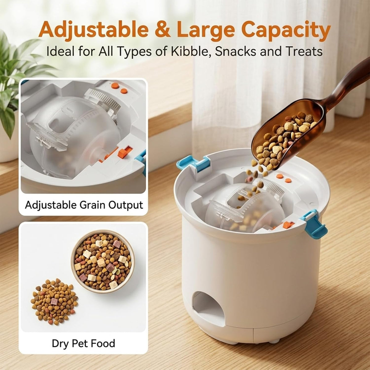 Automatic Dog Treat Dispenser, Button-Activated Interactive Dog Toy