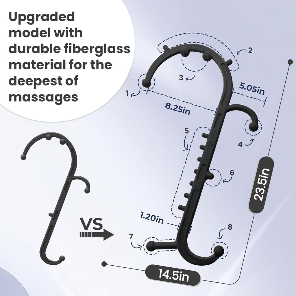 Deep Tissue Back & Neck Massager - Back Massager Stick for Pain Relief, Muscle Knot Remover, Trigger Point Massage