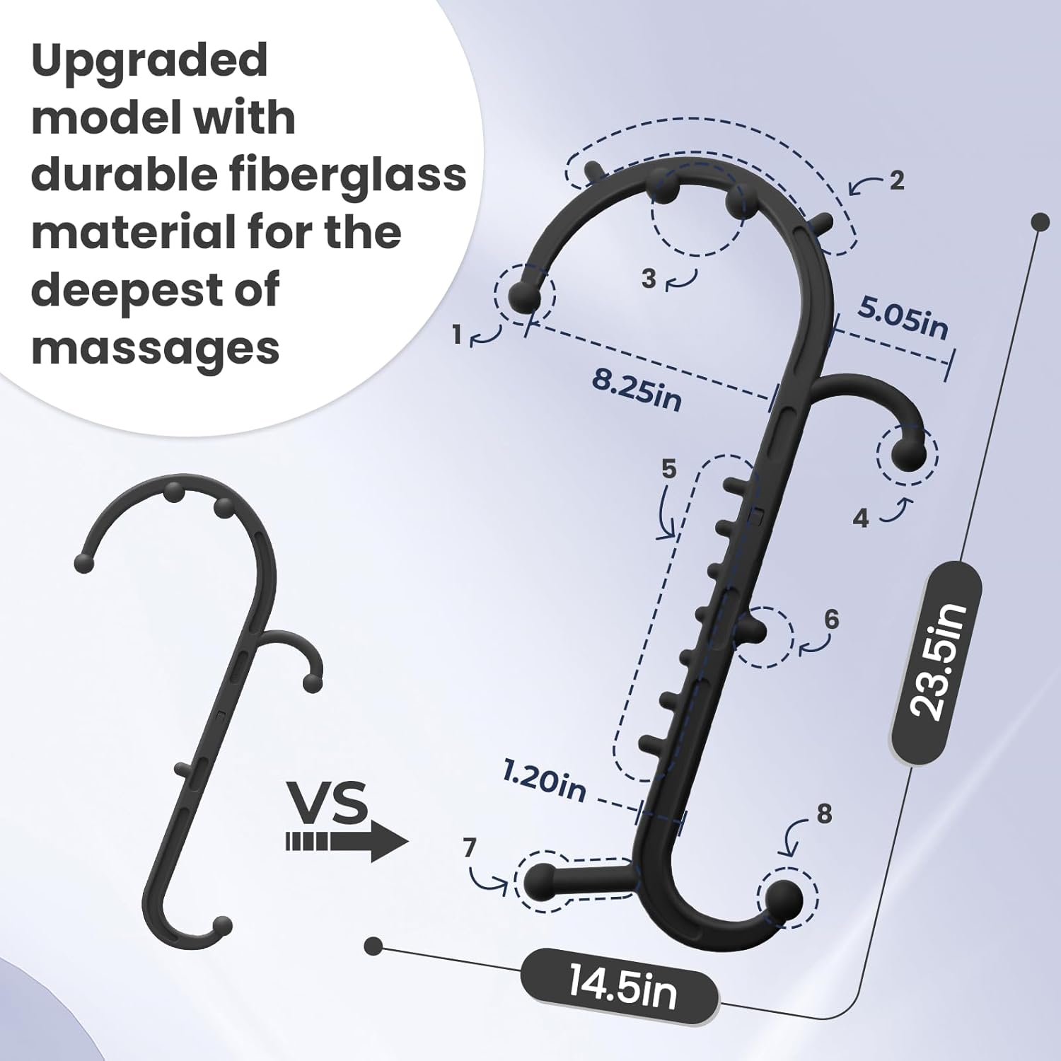 Deep Tissue Back & Neck Massager - Back Massager Stick for Pain Relief, Muscle Knot Remover, Trigger Point Massage