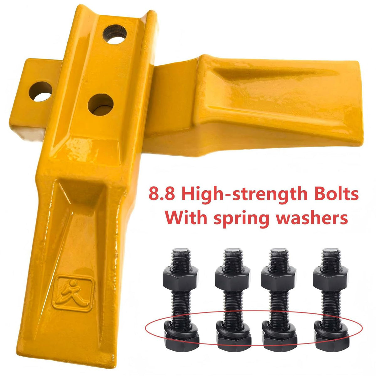 2-Piece AGT Excavator Tooth-Type Skid Steer Loader Backhoe with Pins, Mini Trenching Excavator Parts（USA Stock）