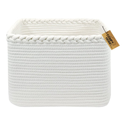 Cotton Rope Woven Basket with Handles for Shelves,Toys,Book, Cloth Storage Baskets Bin for Organizing- 1 PCSToy