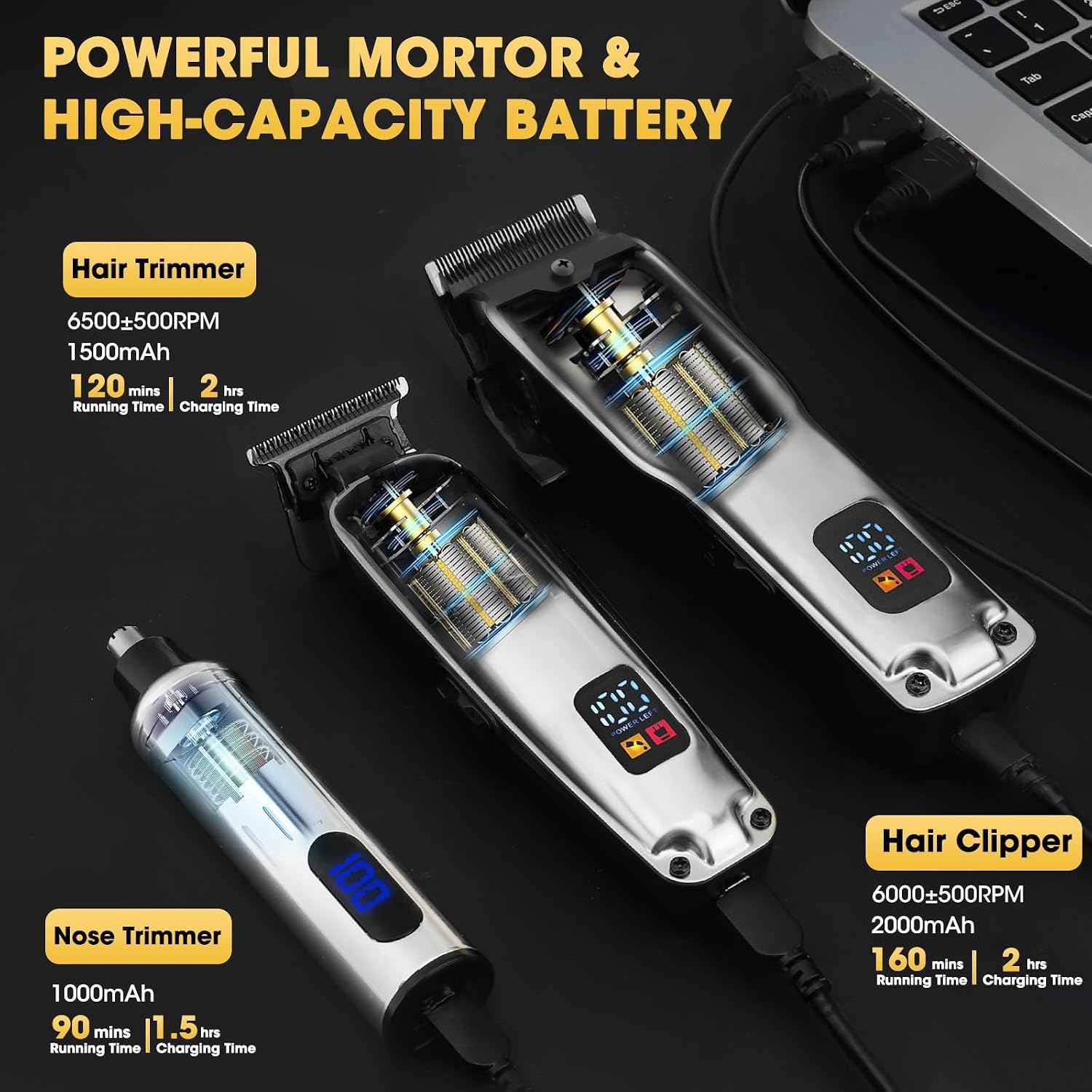 Hair Clippers for Men,4 in 1 Professional Hair Clippers T-Blade Trimmer Electric Foil Shaver Nose Hair Trimmer