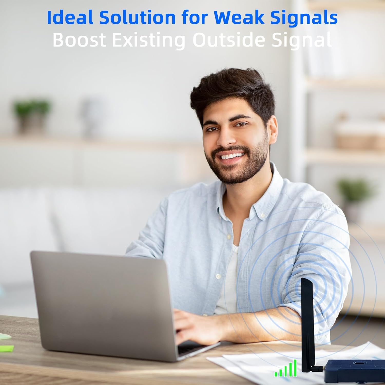 Cell Phone Booster for Home & Office,Up to 2000 sq ft,Cell Phone Signal Booster with Band 5/12/13/17,Boost 5G 4G Data