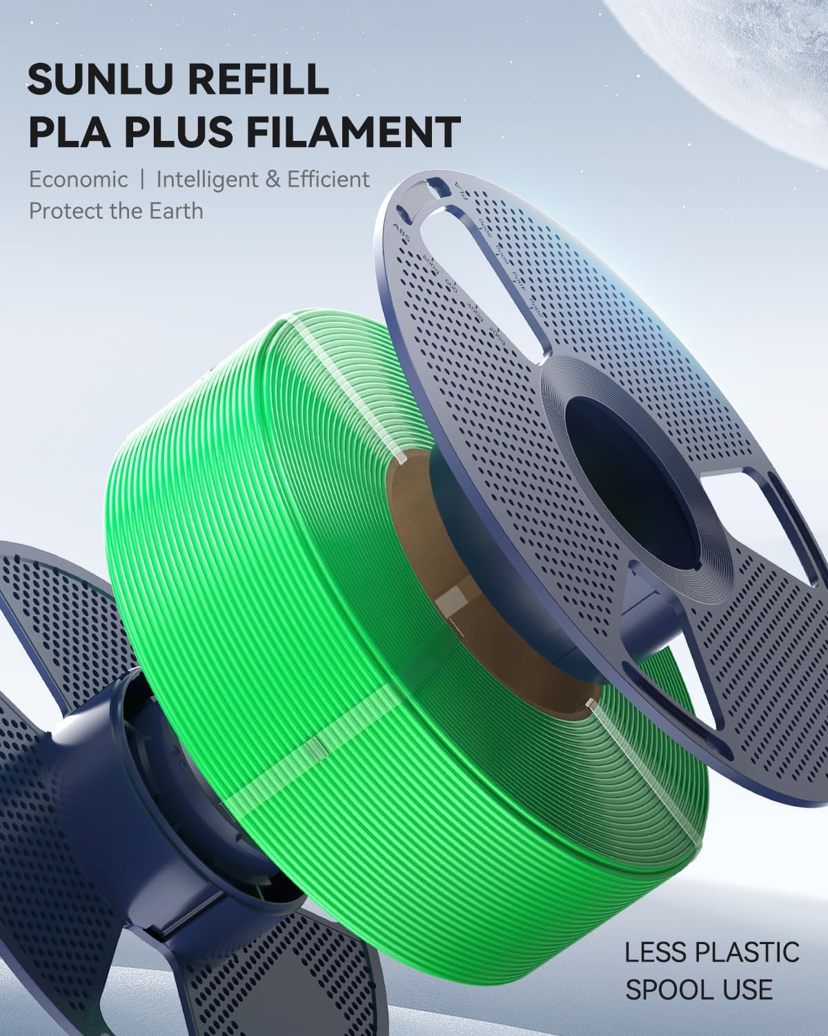 PETG Filament Refill 1.75mm 1KG, Matte Black | High Speed 3D Printer Filament Refill, No-Spool PETG Refill for