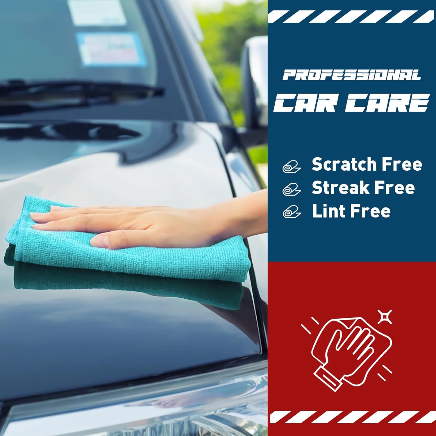 Microfiber Cleaning Cloths-50 Pack, Microfiber Towels Bulk, Towels for Cars & Home, Cleaning Rags 5 Colors Assorted