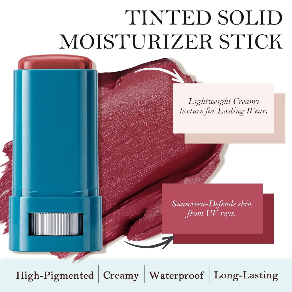 Sunscreen Blush Stick for Cheek & Lip SPF 50 Blendable Cream Color Balm, 01