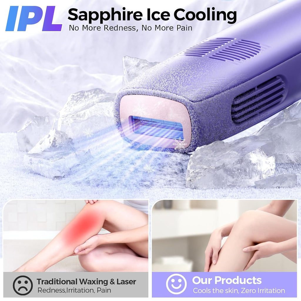 2026 Upgraded Laser Hair Removal with 5℃ Ice Cooling, Painless IPL Laser Hair Removal Device for Women & Men, 999,999