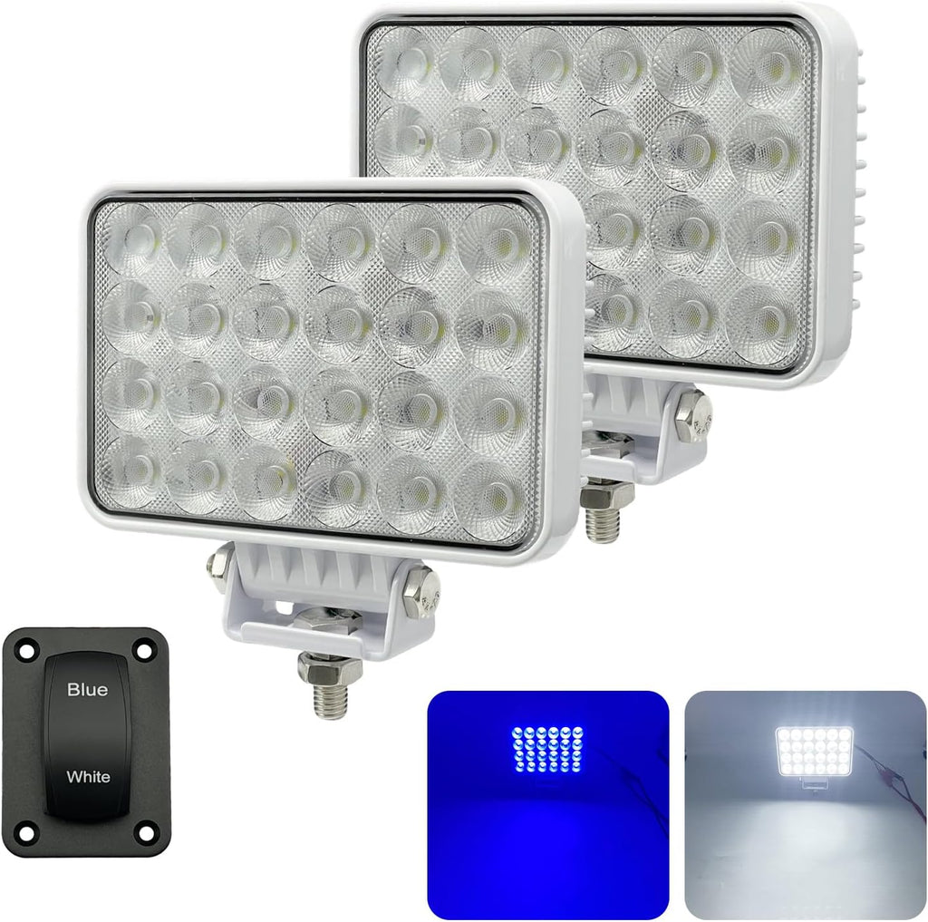 Dual Color LED Boat Spreader Light with Switch, 72W Marine Lights