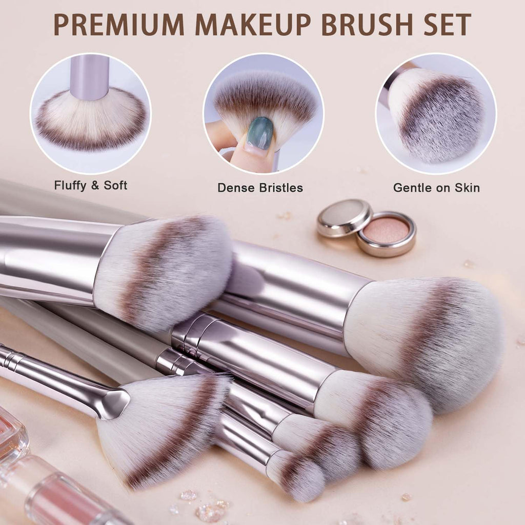 55Pcs Brown Makeup Brushes Set Professional Makeup Kit Multi-functional Makeup Tool Set with Case Facial Makeup