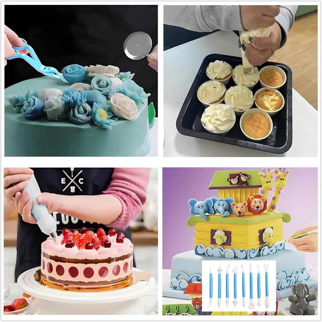 Cake Decorating Kit, 340 Pcs Baking Tools (Blue)