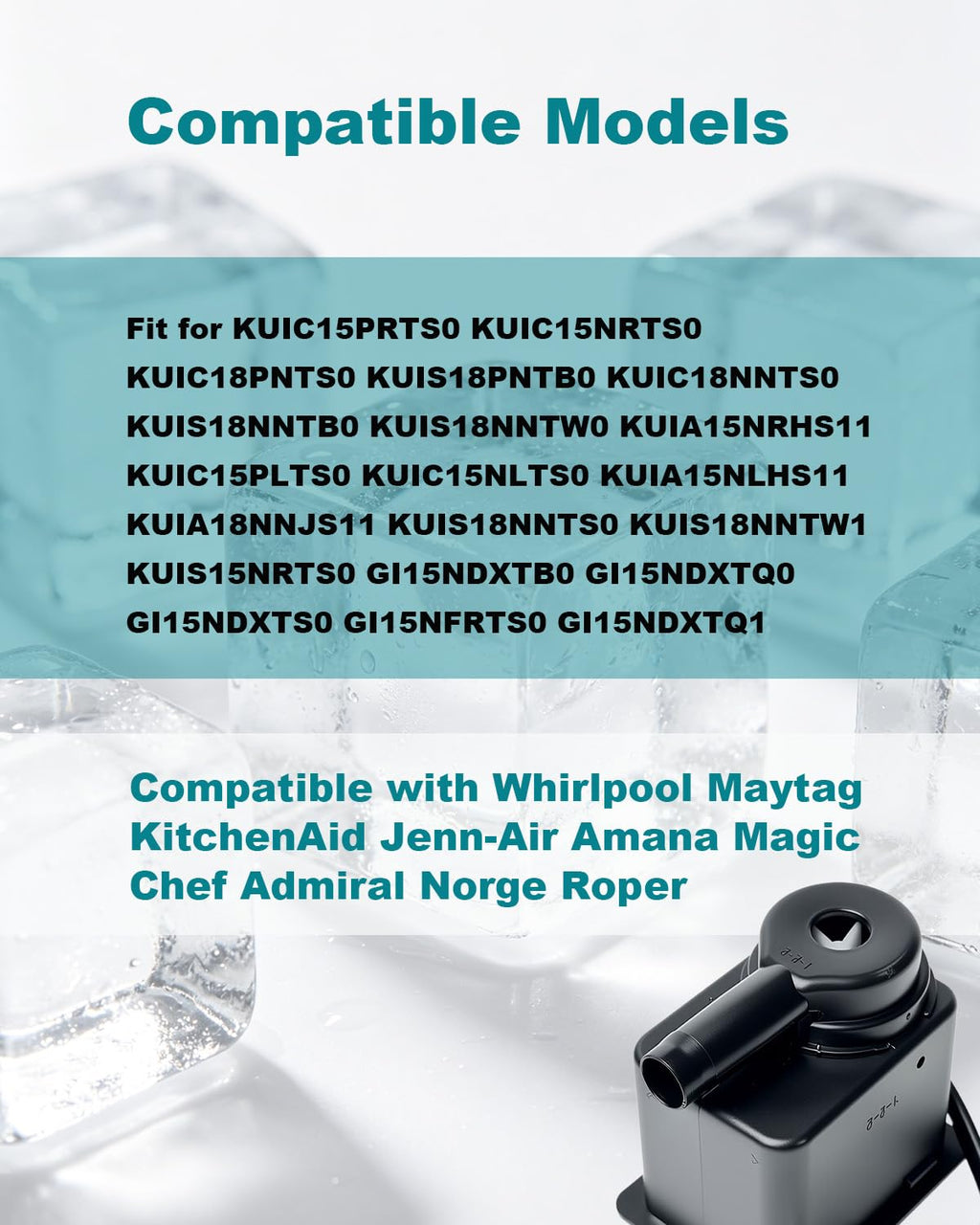 W11566405 Ice Maker Recirculation Pump Fit for Whirlpool Maytag KitchenAid