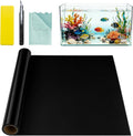 Black Aquarium Background, Static Cling Fish Tank Backdrop Wallpaper, Glue-Free, Reusable PVC Aquarium Décor