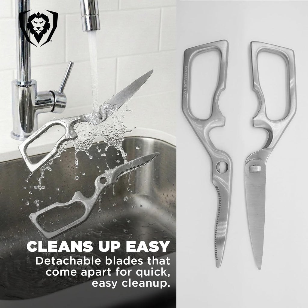 Kitchen Scissors — Japanese Stainless Steel Shears, Ambidextrous, Detachable for Cleaning — For Spatchcocking