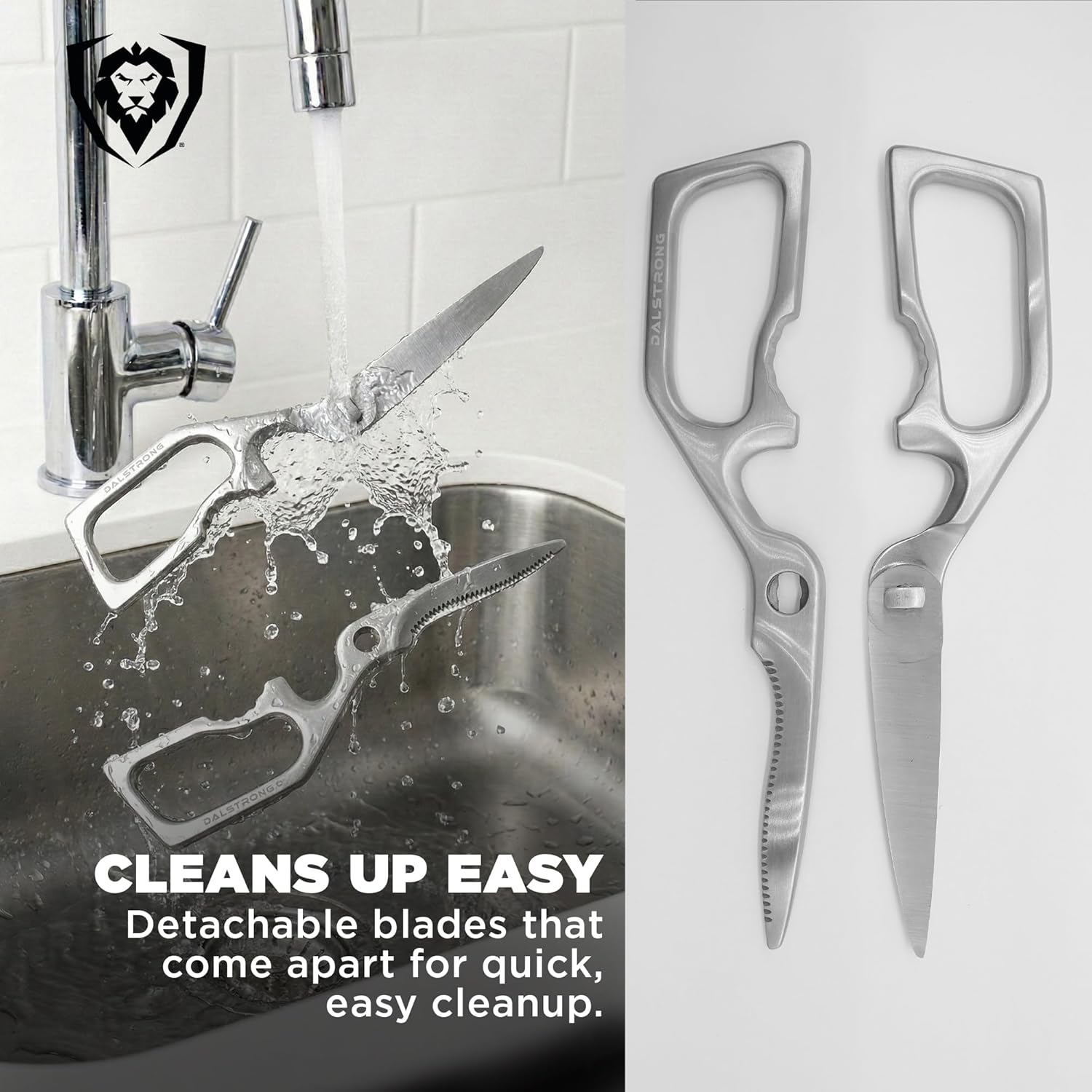 Kitchen Scissors — Japanese Stainless Steel Shears, Ambidextrous, Detachable for Cleaning — For Spatchcocking
