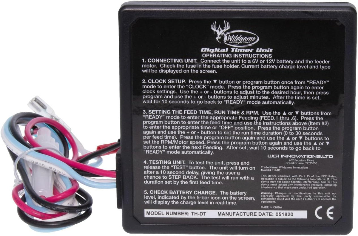 Trophy Hunter Digital Timer for Hunting Game Feeder | Durable Weather-Resistant 6V/12V Deer Feeder Timer with 1-6