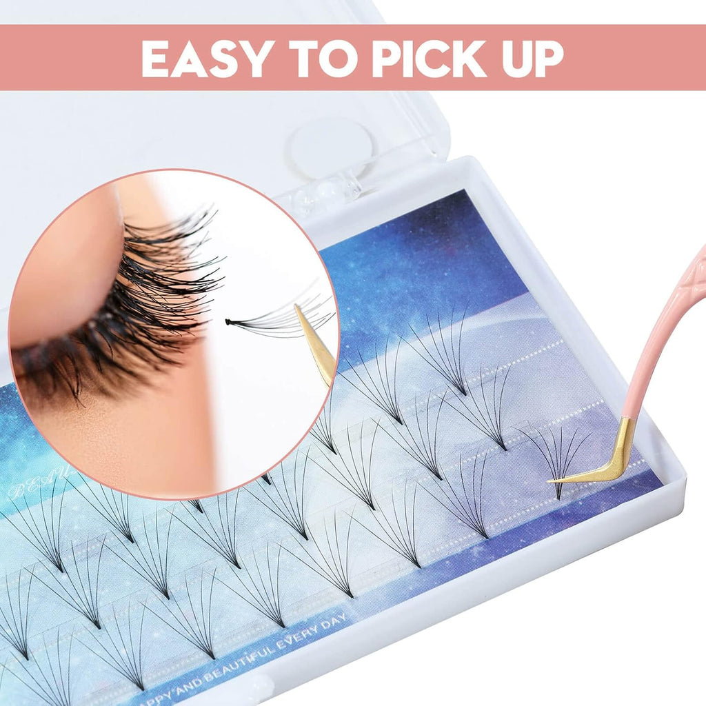 Eyelash Extension Tweezers,Diamond Grip Lash Tweezers for Isolation Applying and Mega Volume Mink Lashes Fanning