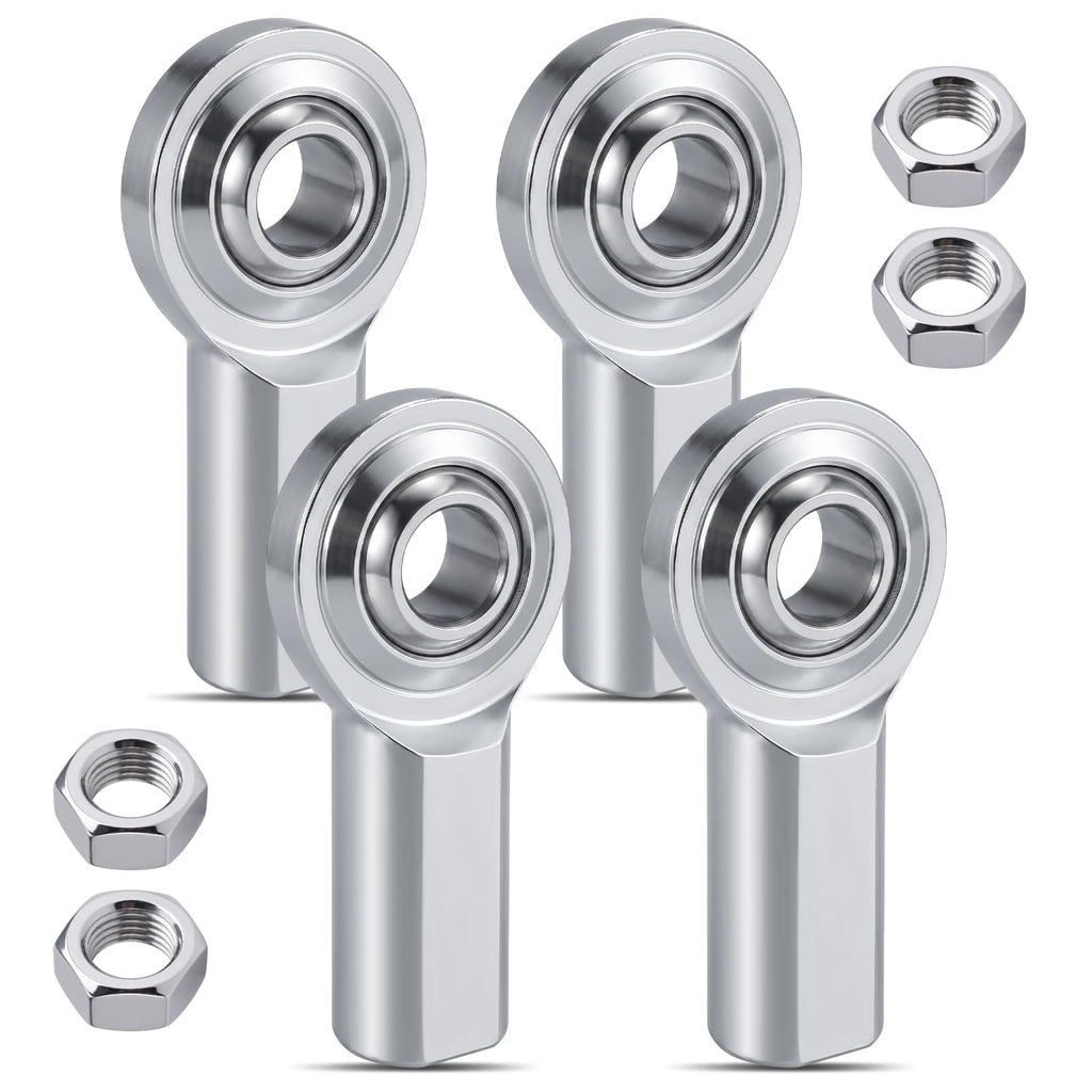 Tudomro 4 Pack 1/4" Phsb4 Rod End Bearings, Cf4 Heim Joint with Jam Nuts