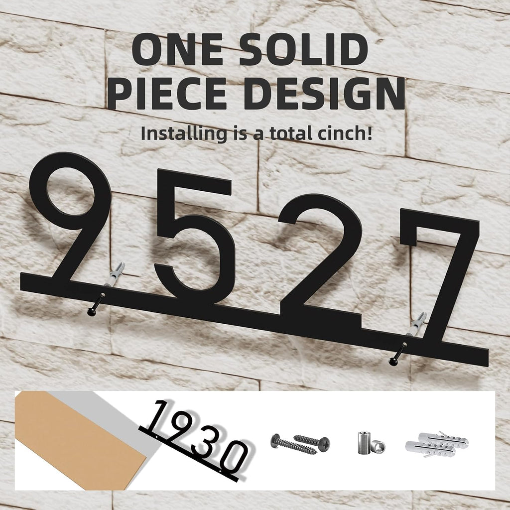 House Numbers for Outside, Personalized Metal House Number Sign, Modern Metal Address Signs for Houses, Large Number