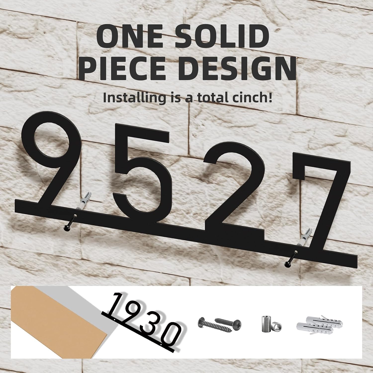 House Numbers for Outside, Personalized Metal House Number Sign, Modern Metal Address Signs for Houses, Large Number