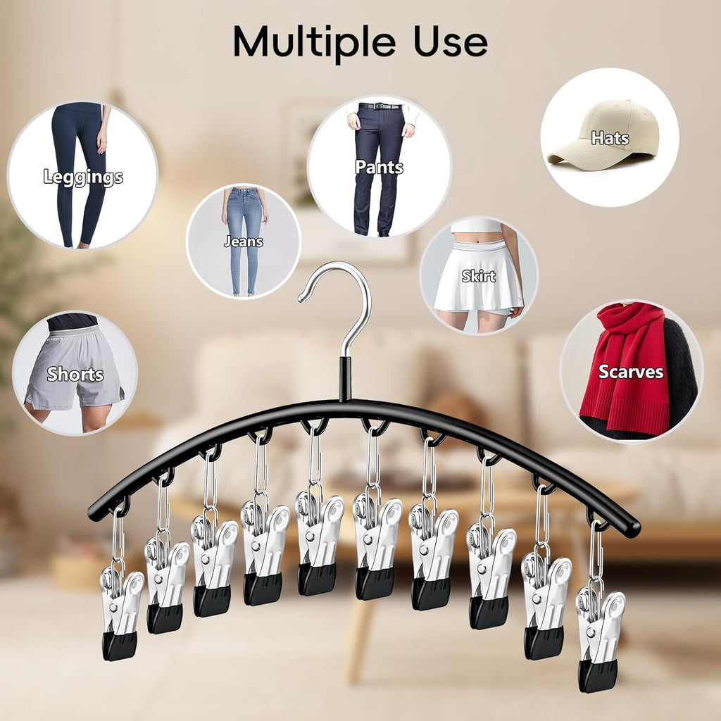 4 Pack Space Saving Hangers，2Pack Tank Top Hanger and 2Pack Leggings Organizers for Closet Pants Hangers with 20