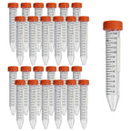 15ml Conical Centrifuge Tubes,25-Pack Sterile Polypropylene Test Tubes with Leak-Proof Screw Caps & Graduated Marks