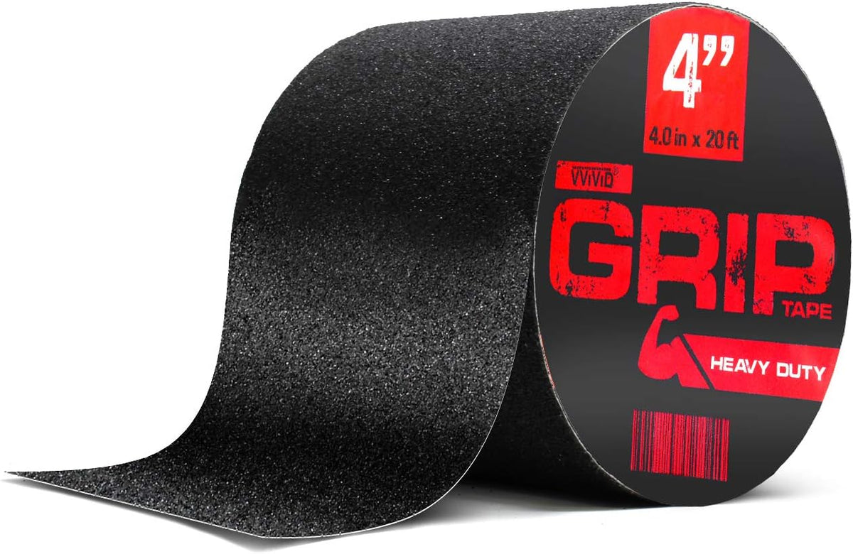 Black Non-Slip Heavy-Duty Self-Adhesive Grip Tape Roll (4in by 20ft)