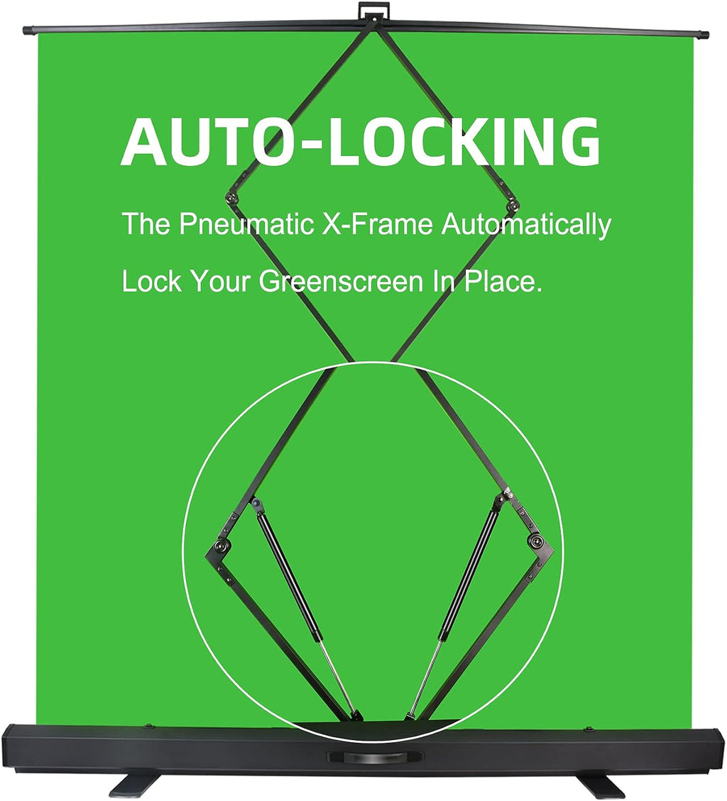 74x76in Collapsible Green Screen, Portable Chroma Key Panel Backdrop | Retractable Photo Background with