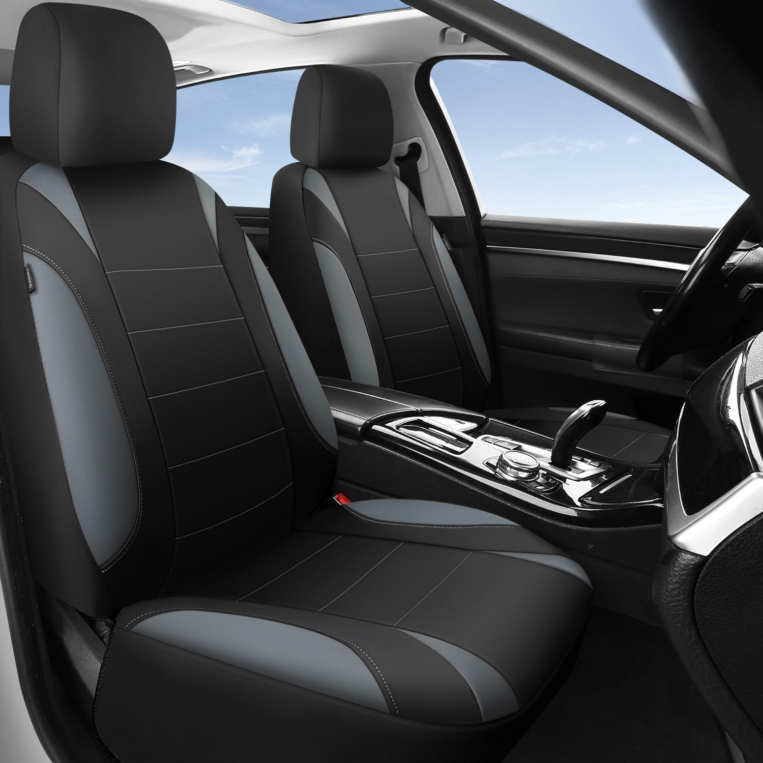 Waterproof Car Seat Covers Front Seats Only with 5mm Composite EVA, Neoprene Car Seat Cover with Separate Headrest