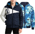 Boys Reversible Breathable Hooded Winter Puffer Jacket (4-20) | Two Looks in One, Flips from a Bold Pattern to a
