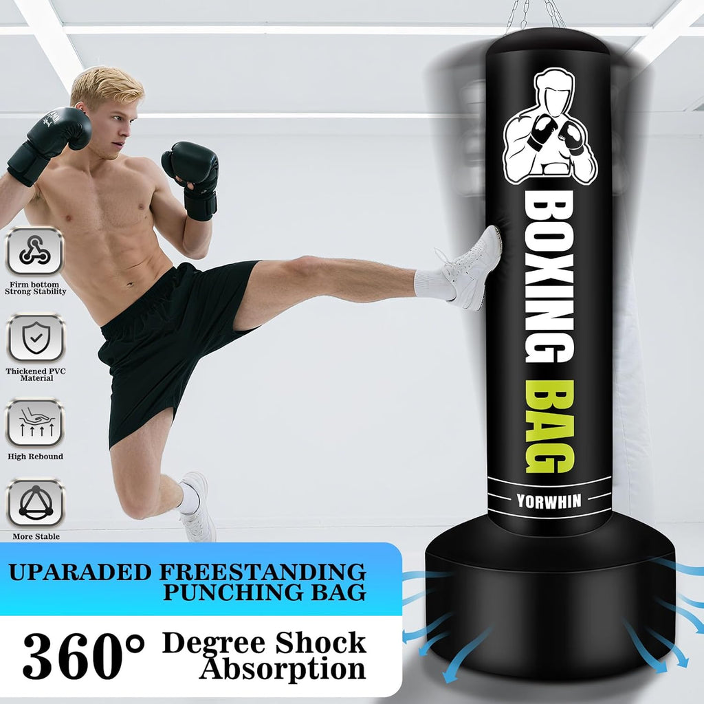 Heavy Freestanding Punching Bag for Adults, 70'' Standing Punching Bag