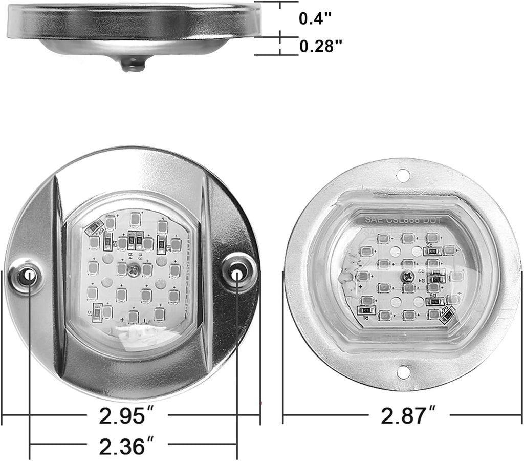 HUSUKU LED Marine Courtesy Lights 3inch 18LED 1200LM Boat Interior Light