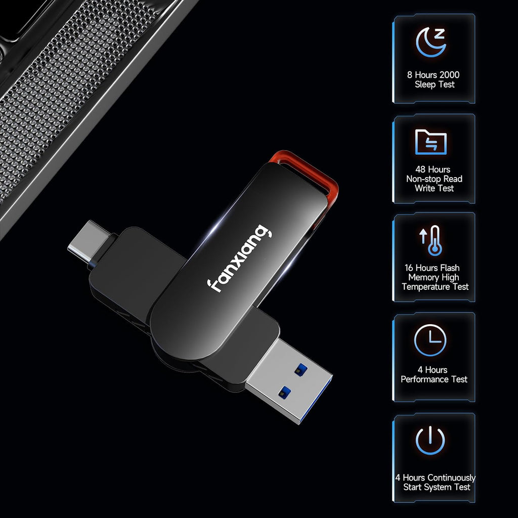 512GB Flash Drive Up to 560MB/s External SSD,Type C & USB-A 3.2 Gen 2, Thumb Drive,Memory Stick for