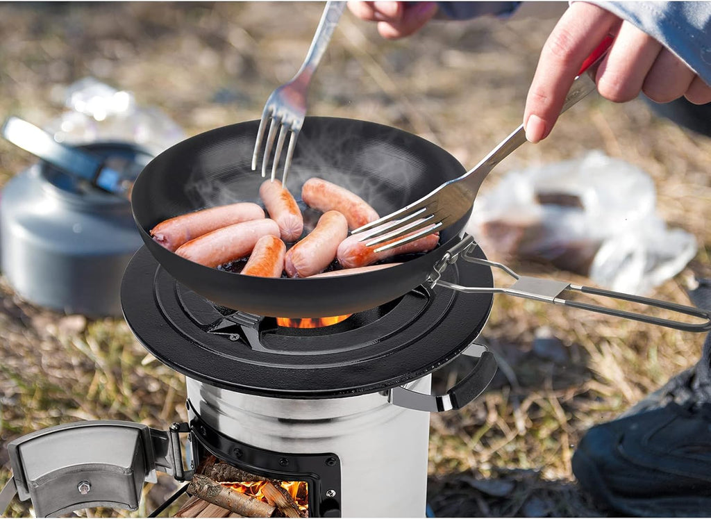 12.7" Stainless Steel Rocket Stove, Portable Wood Camp Stove | for Outdoor Cooking, Survival, Backyard, Patio – High